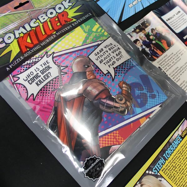 The Deadbolt Mystery Society–Comic Book Killer: Murder Mystery Game - Search for Clues Solve Puzzles Eliminate Suspects Solve Solo Or with A Group