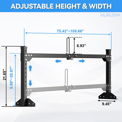 Aluminum Trailer Ladder Rack, Universal Adjustable Roof Ladder Rack for Enclosed & Open Trailers, 6.28′-9.06′ W & 0.58′-1.74′ H Adjustable, 450 lbs Capacity, Rustproof Aluminum with Ladder Stoppers