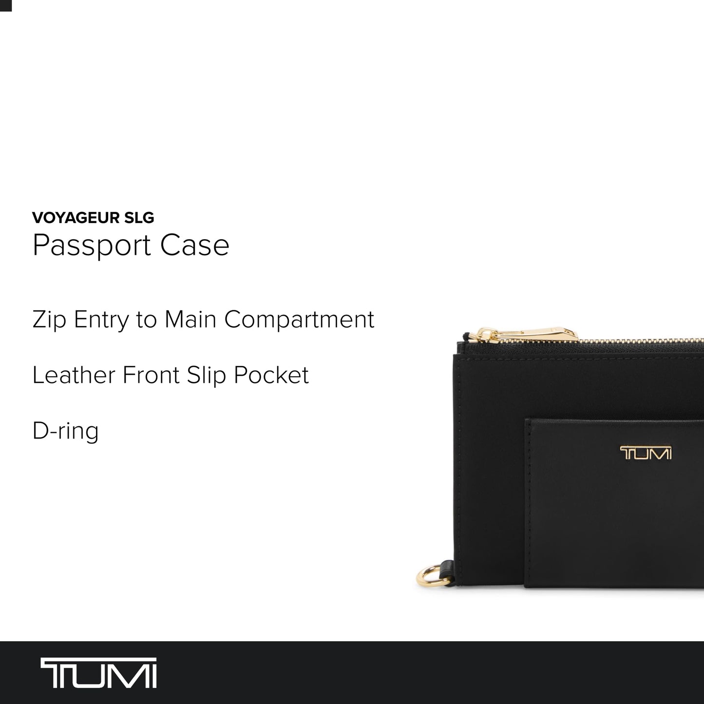Tumi Unisex Passport Case Black/Gold One Size