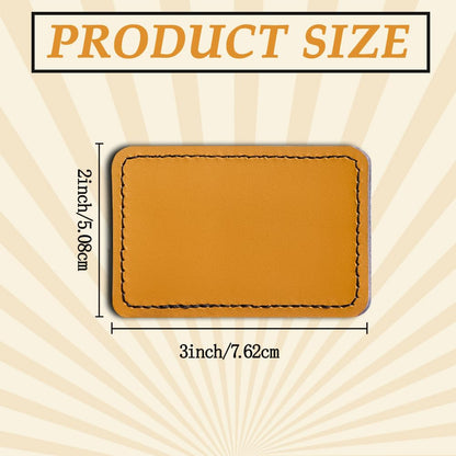 15Pcs Blank Leatherette Hat Patches with Adhesive Rustic Leatherette Rectangle Patch Real Leather Patches for Hats Custom Fabric Repair Sew Laser Supplies Clothes Bags DIY Crafts 3 x 2 Inches (Yellow)
