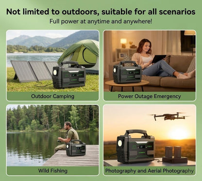 MARBERO Solar Generator 155Wh with 30W Solar Panel Portable Power Station with 2x 100W AC Outlets(Peak 150W), QC3.0 USB UL Certified for Home Blackout, Camping, RV Travel, Ultra-Light & Silent Fan