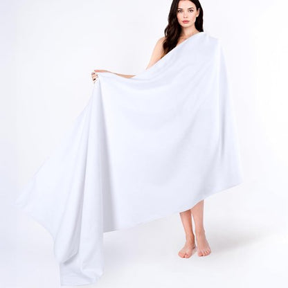 Cotton Paradise 100% Cotton Oversized Bath Sheet - Extra Large Turkish Towel, 40x80, White