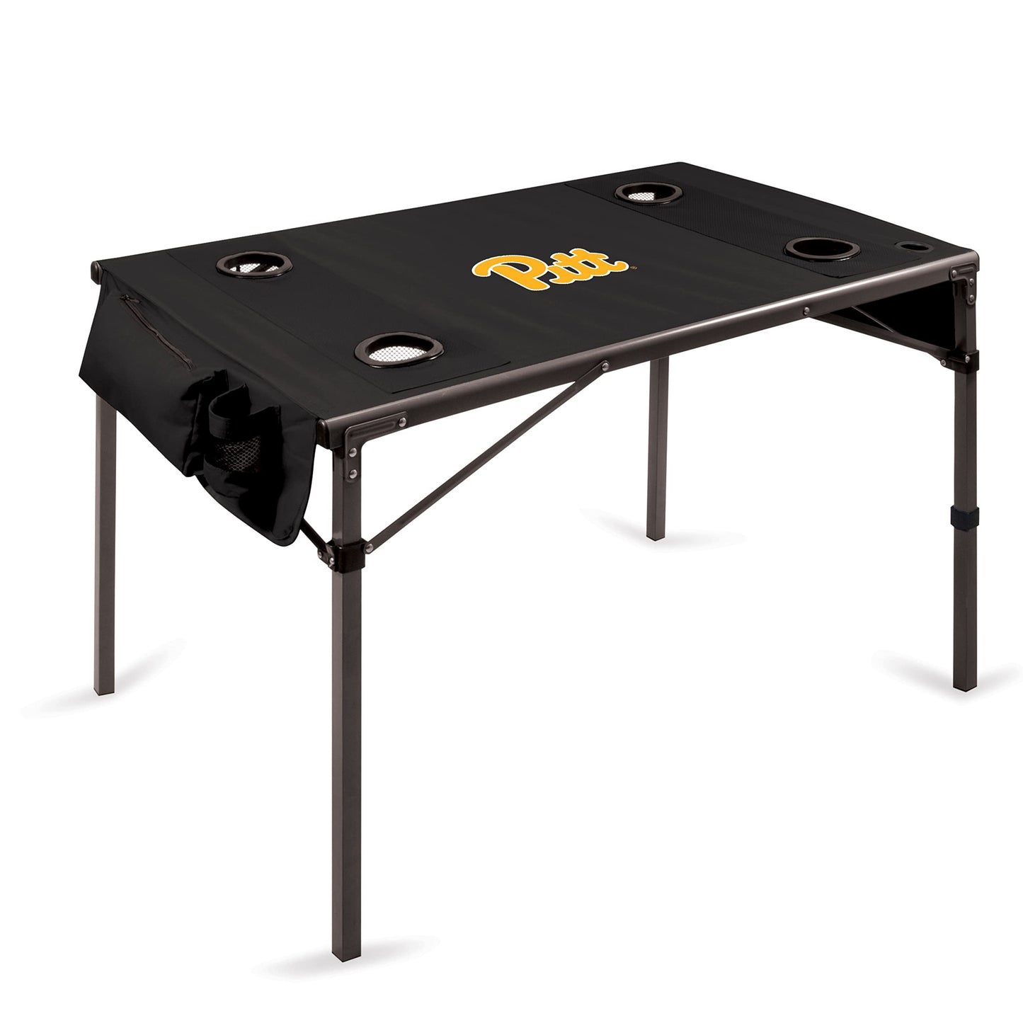 PICNIC TIME NCAA Pittsburgh Panthers Travel Table Portable Folding Table, Camping Table, Outdoor Table with Carry Bag, (Black)