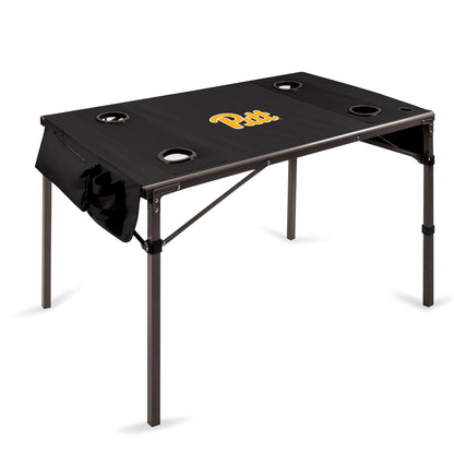PICNIC TIME NCAA Pittsburgh Panthers Travel Table Portable Folding Table, Camping Table, Outdoor Table with Carry Bag, (Black)