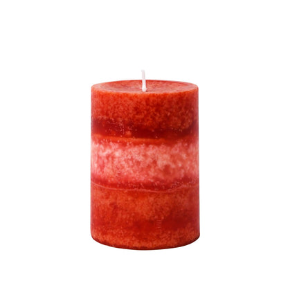 4 Inch Tritone Red Scented Pillar Candle