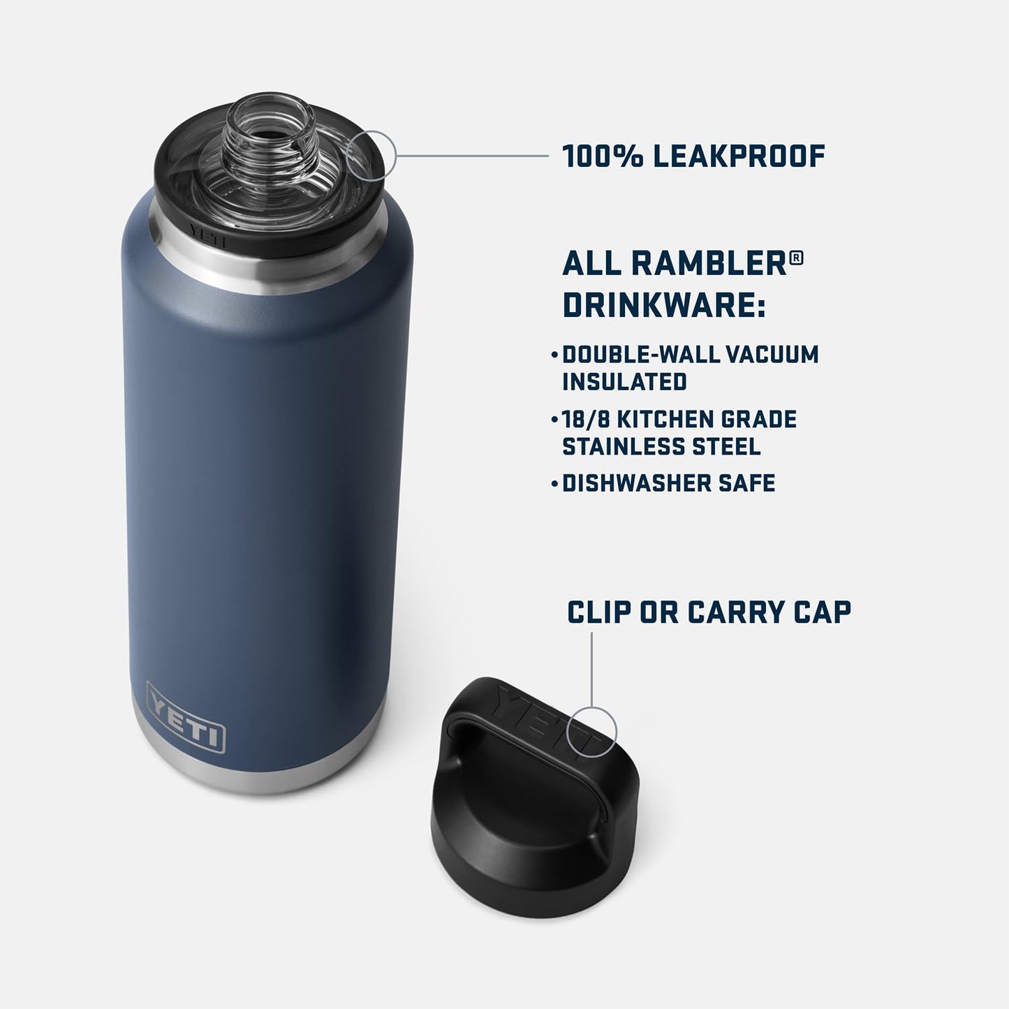 YETI Rambler 46 oz Bottle, Leakproof, Vacuum Insulated, Stainless Steel with Chug Cap, Lowcountry Peach