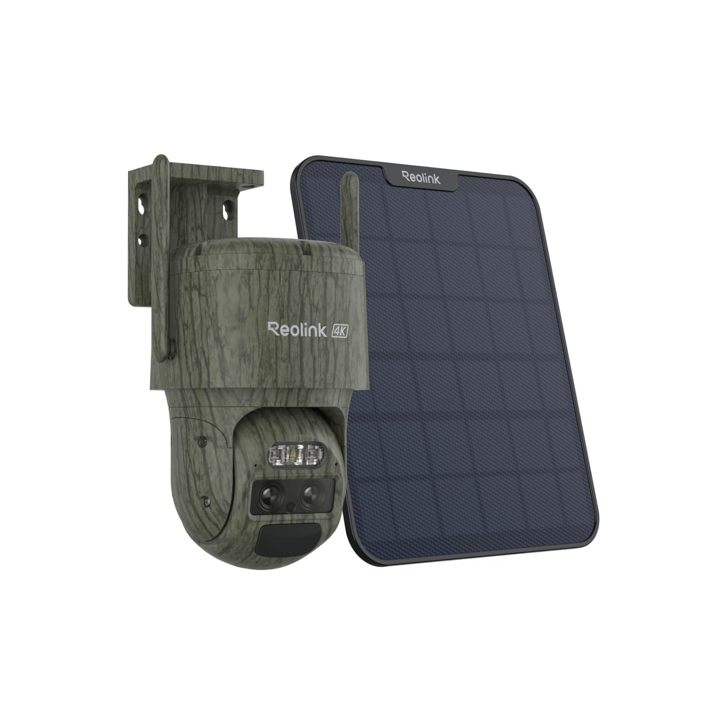 REOLINK 4K Dual Lens 4G Cellular Trail Camera, Wireless Auto Tracking Security Camera Outdoor, 6X Hybrid Zoom, No-Glow IR, SIM Card Included, Waterproof for Wildlife, TrackMix LTE Trail+Solar Panel 2