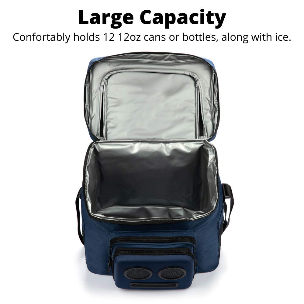 The #1 Cooler with Speakers on Amazon. 20-Watt Bluetooth Speakers for Parties/Festivals/Boat/Beach. Rechargeable, Works with iPhone & Android (Blue)