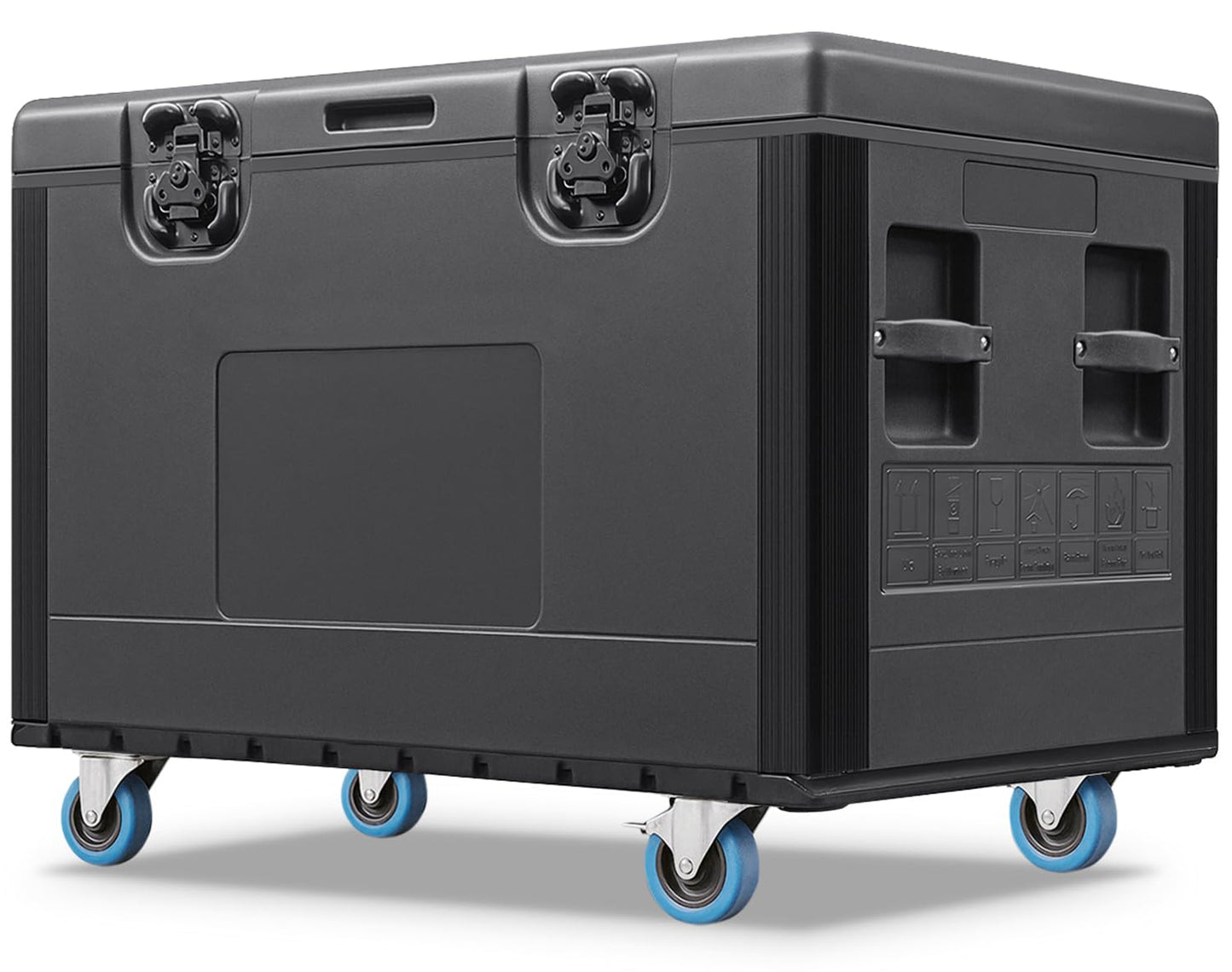 Diandian Utility Cable Trunk Road Case with Wheels, 35" x 22" x 24" Professional Stackable Heavy Duty ATA Rolling Road Case, for Pro Audio & DJ Equipment Storage, Transport for Touring with Casters