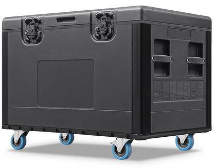 Diandian Utility Cable Trunk Road Case with Wheels, 35" x 22" x 24" Professional Stackable Heavy Duty ATA Rolling Road Case, for Pro Audio & DJ Equipment Storage, Transport for Touring with Casters
