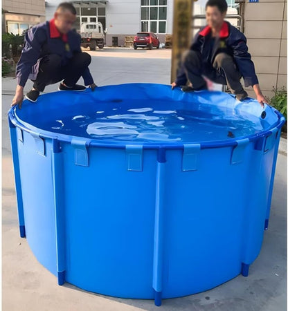 Canvas Fish Pond PVC Frame Above Ground Fish Pond 6.5ftx3ft Portable Aquaculture Tank for Koi Culture Agricultural Irrigation Water Storage Tank,Belt frame/3100L