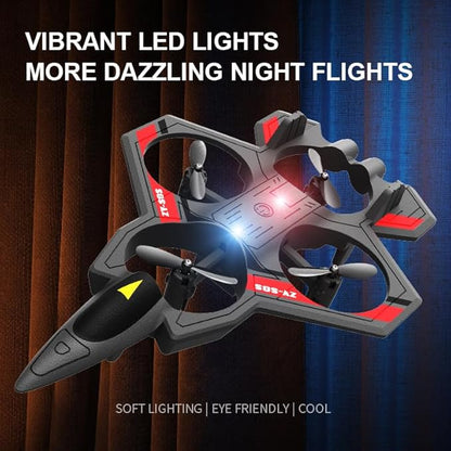 RC Planes with Light Remote Control Airplanes RC Airplane Fighter Jet 360° Flip Stunt Roll Drones for Men RC Airplane (Grey - Plastic)