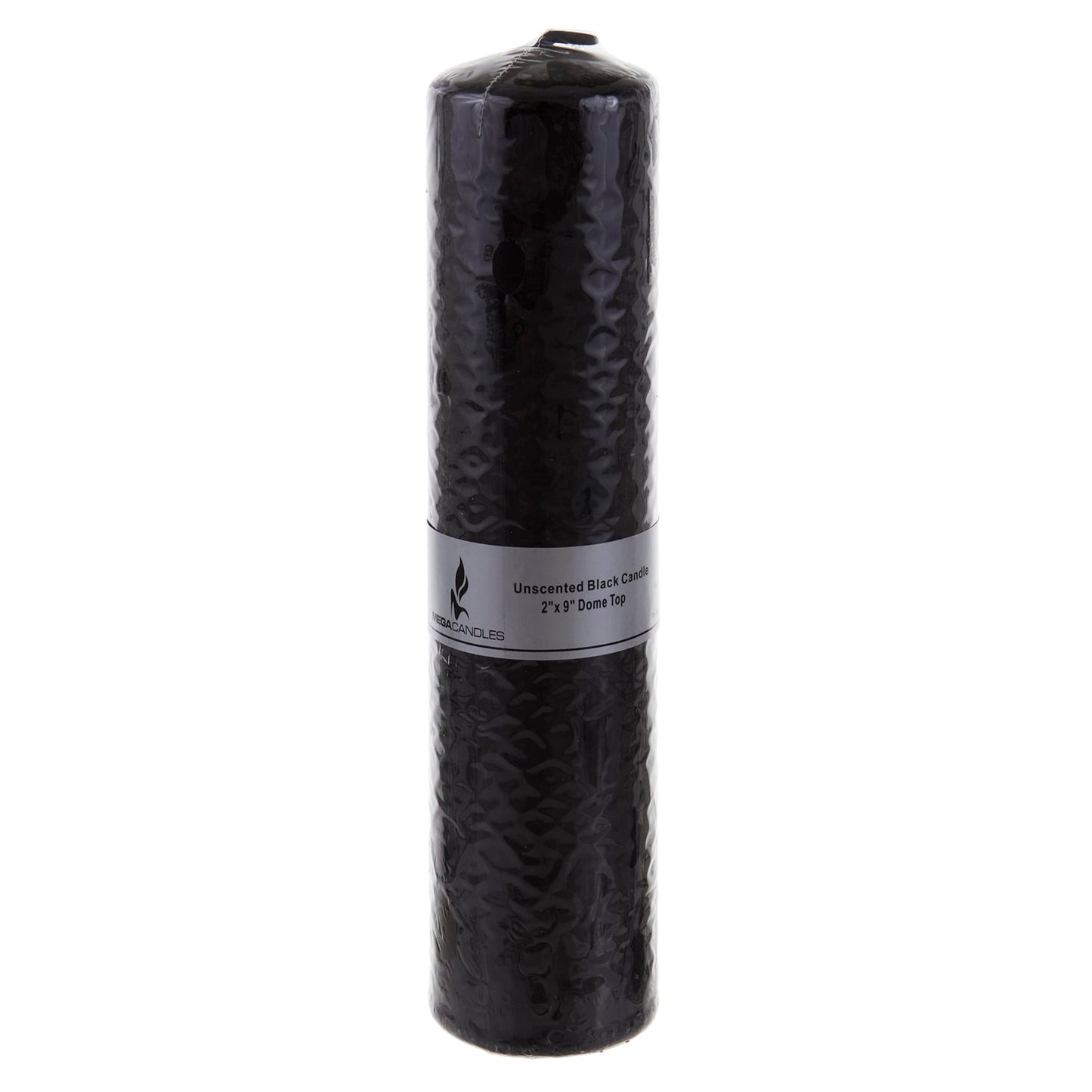 Mega Candles 1 pc Unscented Dome Top Black Pillar Candles, Pressed Premium Wax Candle 2 Inch x 9 Inch, Home Décor, Weddings, Parties, Festivities, Occasions, Florists, Events, Prayers, Memorials