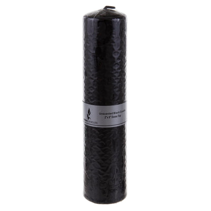 Mega Candles 1 pc Unscented Dome Top Black Pillar Candles, Pressed Premium Wax Candle 2 Inch x 9 Inch, Home Décor, Weddings, Parties, Festivities, Occasions, Florists, Events, Prayers, Memorials