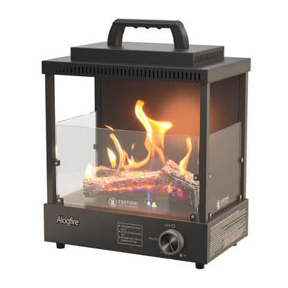 Portable Gas Fire Pit, Alogfire 8200 BTU Propane Gas Heater and Outdoor Real Flame Tabletop Fire Bowl, Protable Stove with Safety Protection for Beach Gatherings, Backyard Stargazing Nights