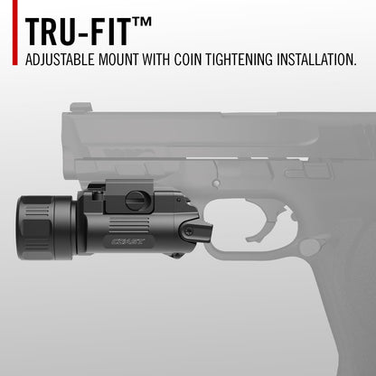 Coast PTX65R Two Beam 1000 Lumen USB-C Rechargeable LED Tactical Weapon Light with Tool-Free Universal/Picatinny Mounting System, and Spot & Flood Beams - IP54 Rating