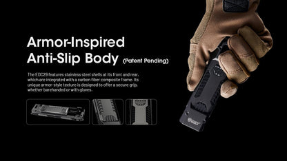 Nitecore EDC29-6500 Lumen Every Day Carry Rechargeable Flashlight with Eco-Sensa USB-C Charging Cable