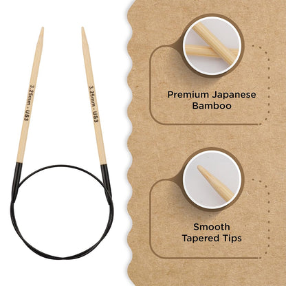 Knitter’s Pride Bamboo Luxe Fixed Circular Needles 40"" (100cm) – US Size 3 (3.25mm)