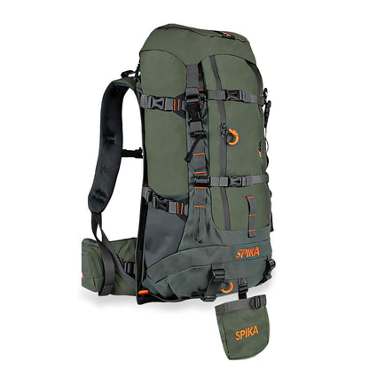 SPIKA Hunting Backpack Internal Frame for Men Waterproof Hunting Pack with Rifle Holder Rain Cover Extendable 40L+ Capacity