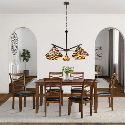 Chloe Lighting 5-Light Chandelier Tiffany-Style Blackish Bronze 30in Wide Multicolor Glass Model CH3T523BM30-EE5