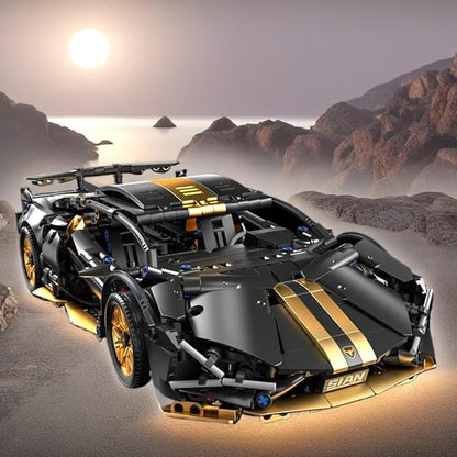 Sport Race Car Building Block Sets for AdultsBlack Technical Racing Supercar Toys Kits Collectible 1:14 MOC Model Construction Birthday Gifts for Boys Men Teens Age 8+ 8-12 8-1414+