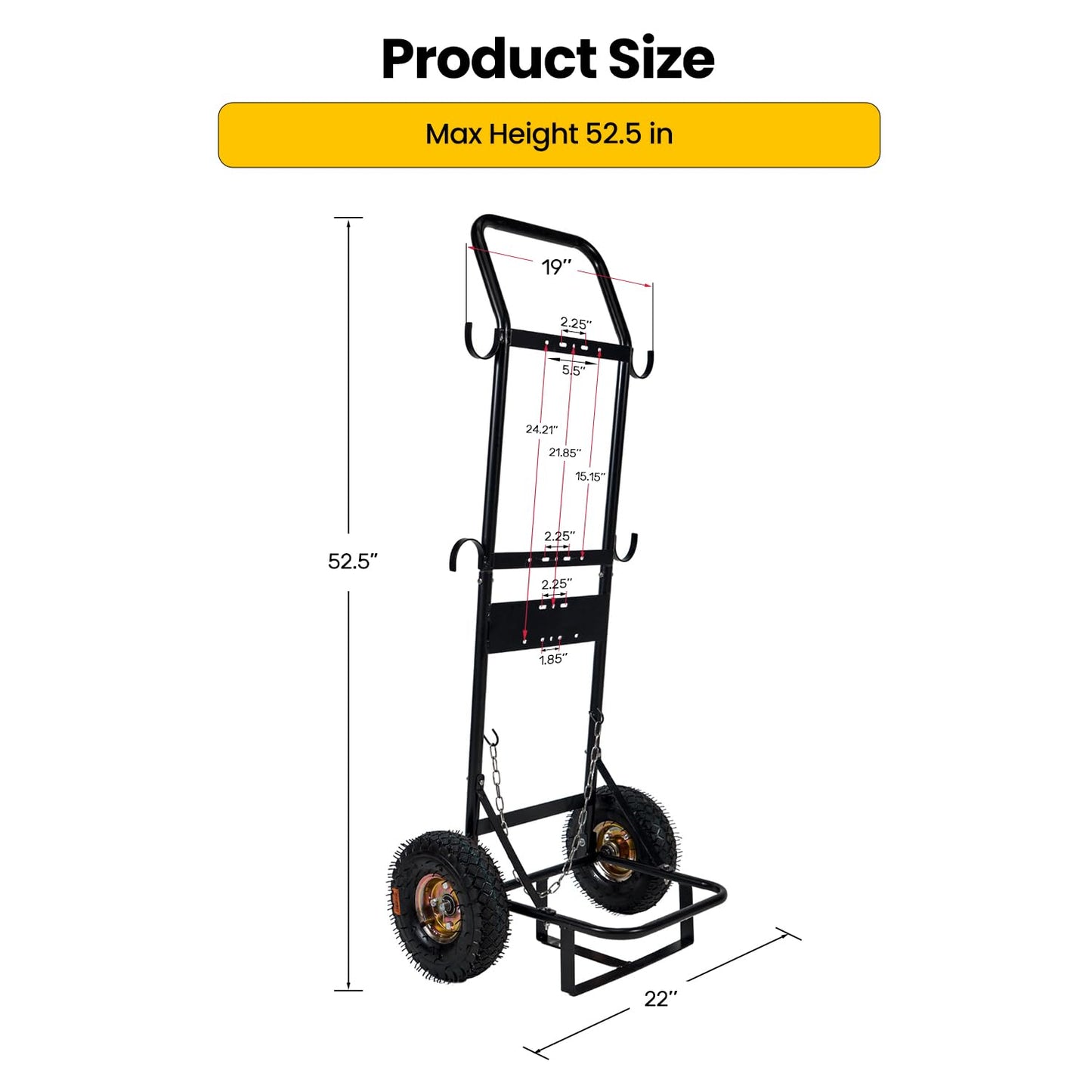 Ranein Dolly Hand Cart for Portable Tankless Water Heaters, Material Handling Truck，Mobile Hot Water Washing Station, Pet Grooming, Horse Stables, Hunting Camp & Camping