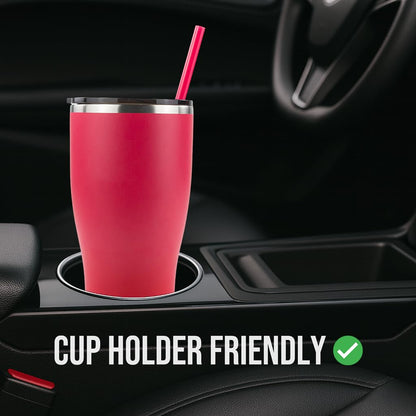 Hogg 30 oz Modern Curve Case (24 Units) - Hot Pink, Powder Coated Tumblers for Laser Engraving, Engravable Tumblers Bulk, Stainless Steel Cups Bulk, Insulated Cups with Lids and Straws