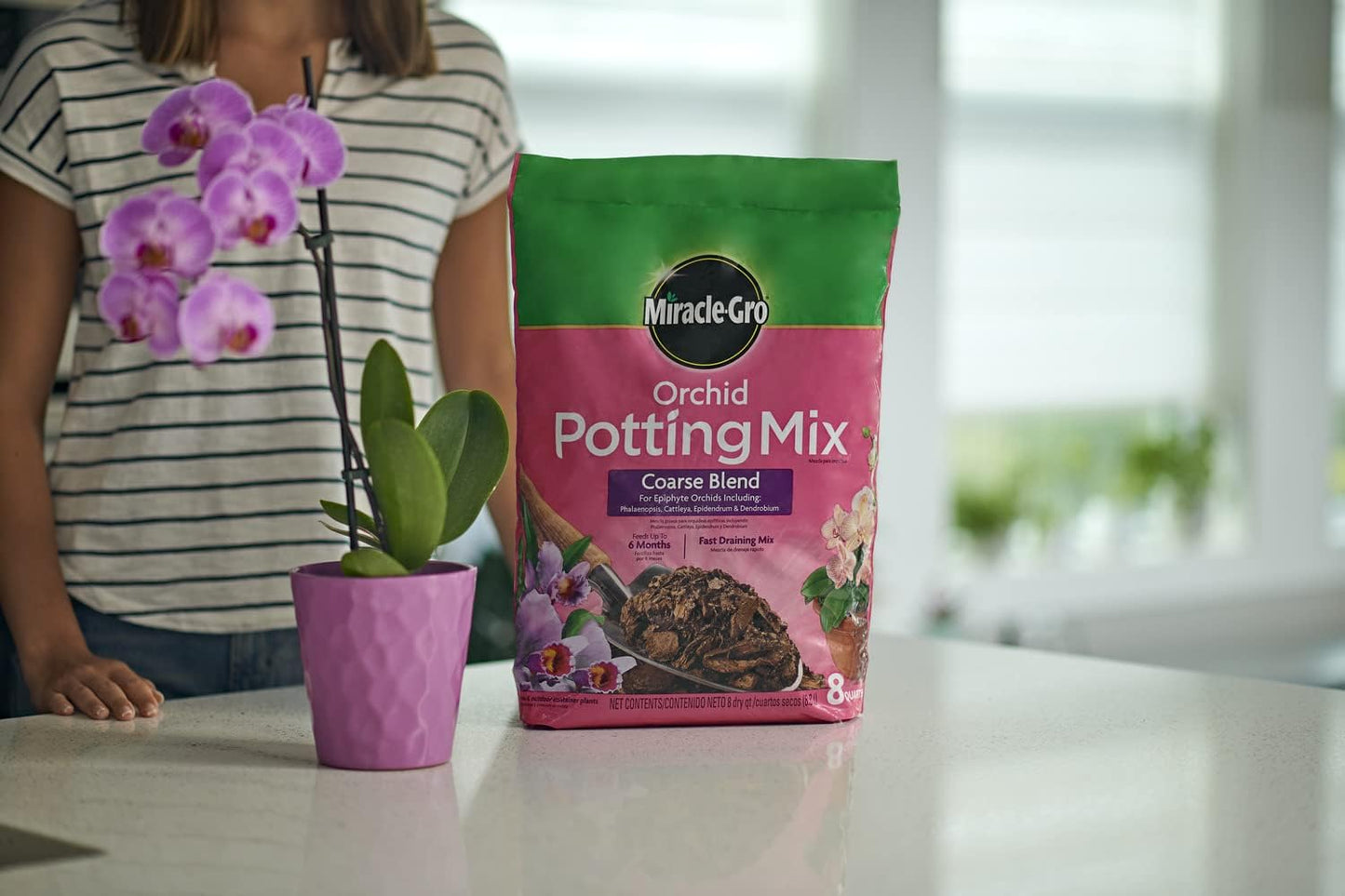 Miracle-Gro Orchid Potting Mix - Coarse Blend for Healthy Growth | 8qt. 2-Pack