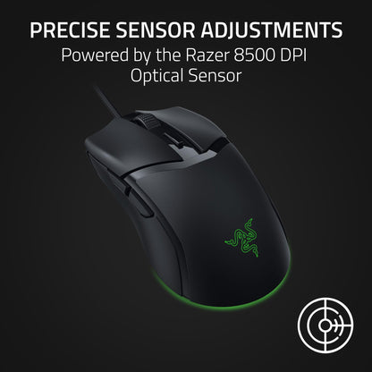 Razer Cobra Wired Gaming Mouse: 58g Lightweight Design - Gen-3 Optical Switches - Chroma RGB Lighting with Underglow - Precise 8500 DPI Optical Sensor - 100% PTFE Mouse Feet - Speedflex Cable - Black