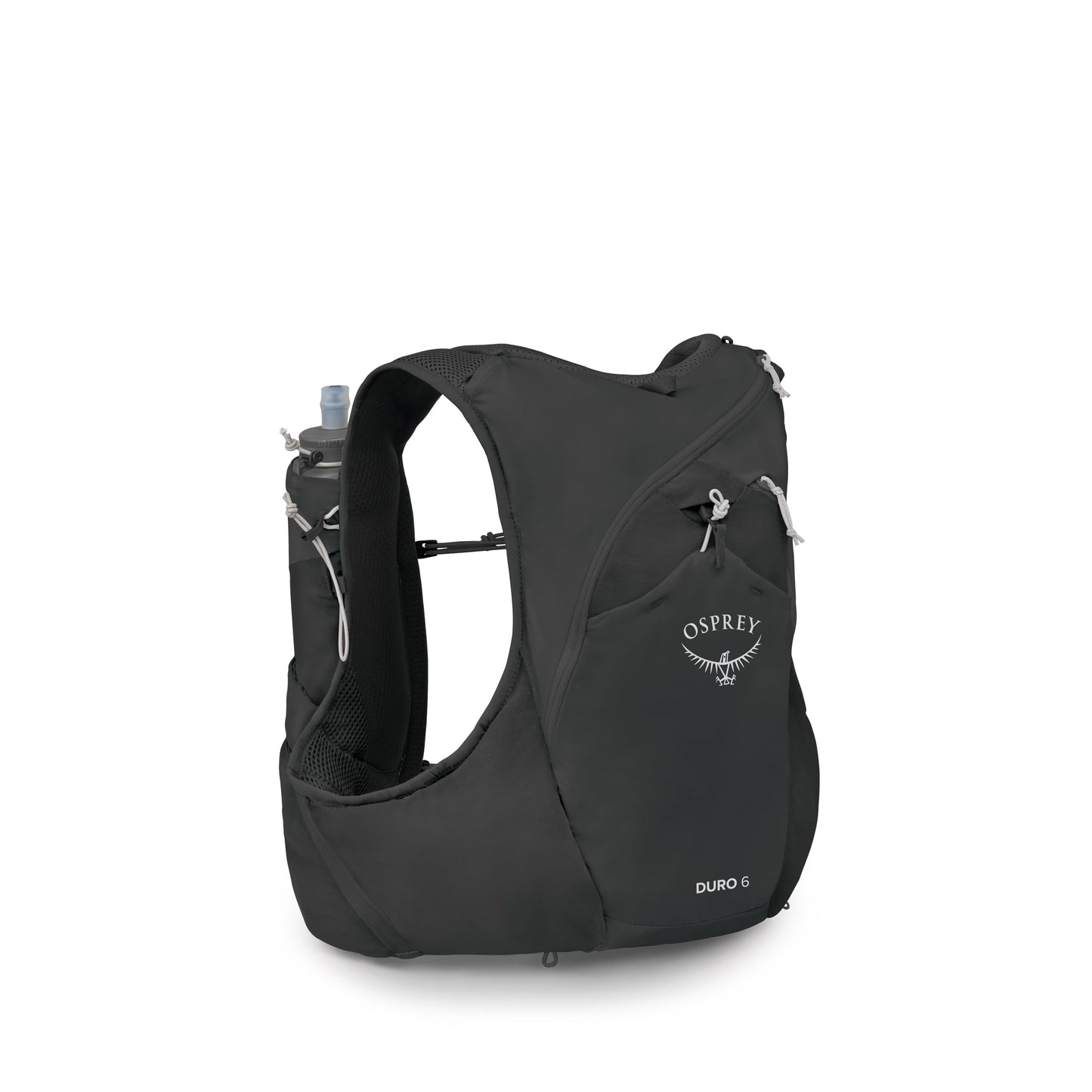 Osprey Duro 6L Men's Running Hydration Vest with Hydraulics Soft Flasks - Adjustable Water Pack with Pockets, Black, Medium