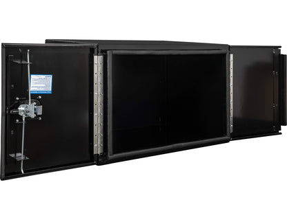 Buyers Products 1705835 Underbody Tool Box With Barn Door, 24x24x36 Inch, Black Powder-Coated, Made in USA, .100 inch Smooth Aluminum, 3-Point Locking, Truck Storage Toolbox For Work Vehicles