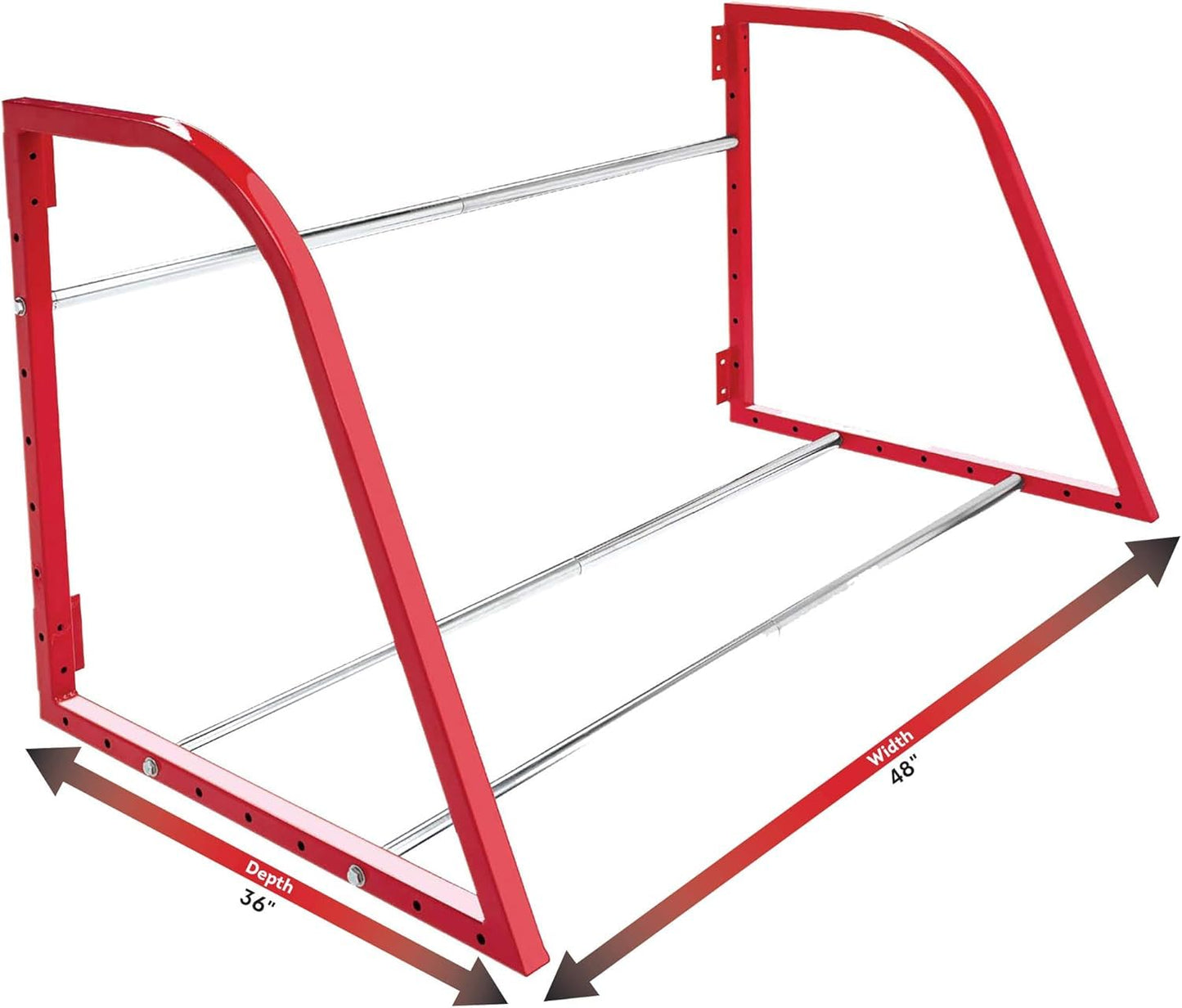 HyLoft Model 01012 Tire-Loft Multi Tire Storage System Rack, Adjustable Width of 36 Inches to 48 Inches, Holds Up To 375 Pounds, Red