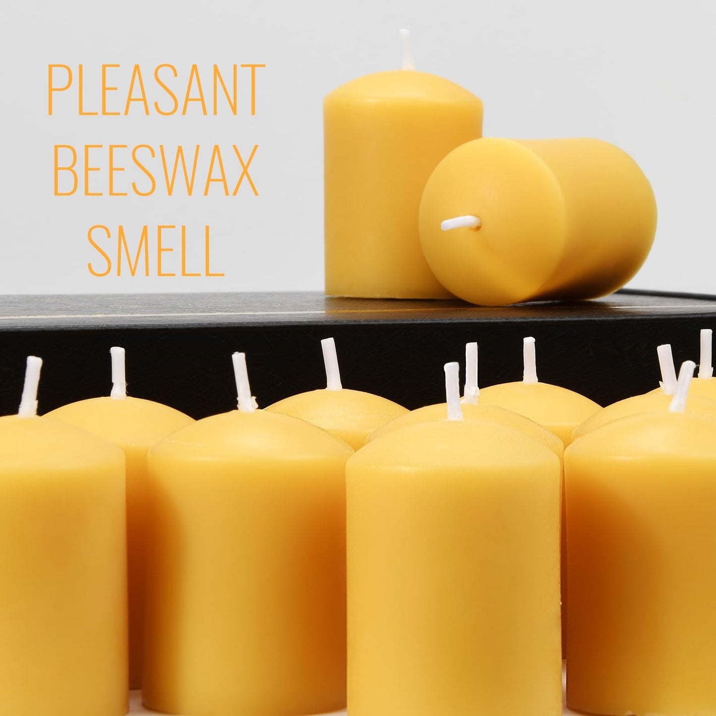 JONERAY Beeswax Votive Candles Bulk-Pack of 10, Natural Unscented Beeswax Candles - 9 Hour Burn Time