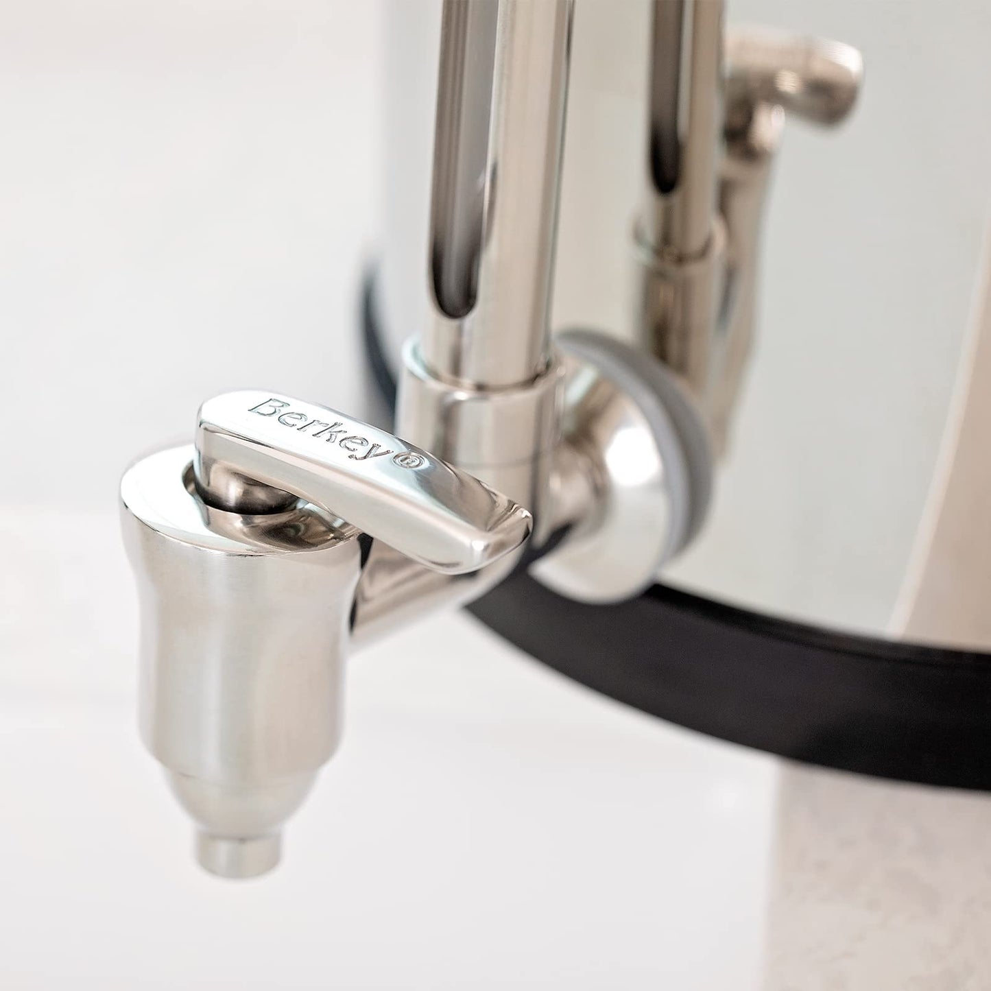 Big Berkey Gravity-Fed Water Filter System with 2 Black Berkey Elements Plus Deluxe 7" Stainless Steel Water View Spigot