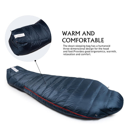 SANSEGAL Ultralight Mummy Down Sleeping Bag 650 Fill Power Duck Down Suits for 32 20 Degree F for Camping Hiking Backpacking