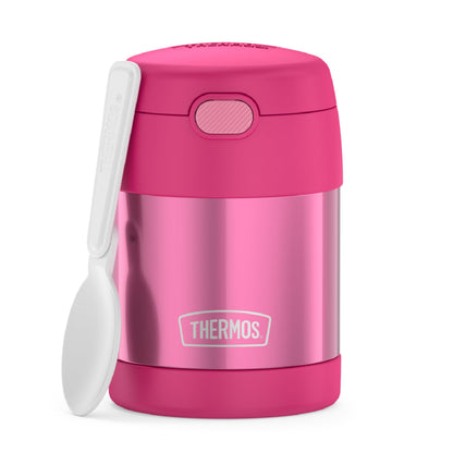 THERMOS FUNTAINER Insulated Food Jar,10 Ounce,Kid Friendly Food Jar with Foldable Spoon,Pink,(Pack of 6)