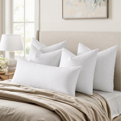 MIULEE Feather Pillow Insert 14x22, Decorative Down Feather Fluffy Throw Pillow Cotton Fabric for Living Room Sofa Bed