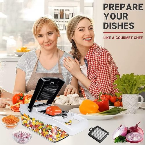 DOSTDR Premium Vegetable Chopper - Versatile Mandoline Slicer & Food Cutter | White & Black