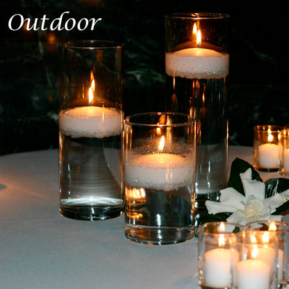 3 inch Floating Candles,24Pack White Dripless Wax Unscented Wax 13-15Hours Burning, Wedding Party Candles,for Centerpieces Suitable for Cylindrical Vases,Swimming Pool,Restaurant Decoration