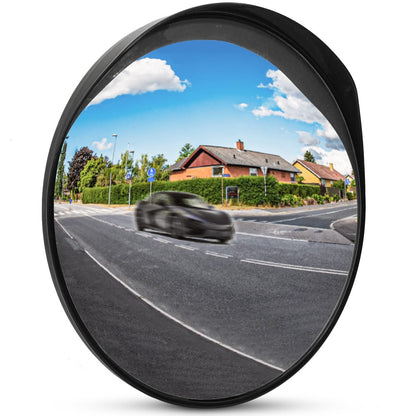 Morimoe Safety Convex Mirror, Acrylic Curved Traffic Mirror, Adjustable Bracket for Outdoor Indoor, Wide Angle Clear View (Size: 24")