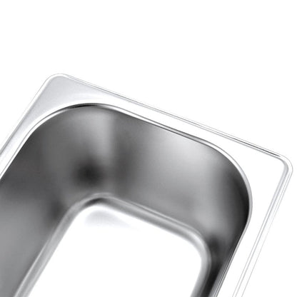 JAPCHET 8 Pack 1/6 Size 2-1/2 Inch Deep Steam Pan, Steam Table Chafer Pan, Stainless Steel Hotel Pan Food Pan for Buffet, Restaurants, Catering