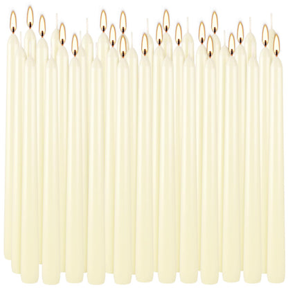 YOROXRG 36 Pack Ivory White Taper Candles, 7-8 Hours Burn Time, Unscented, Smokeless and Dripless, 0.8 x 10 Inch Dinner Candle Set for Household, Wedding, Party and Home Décor Candlesticks