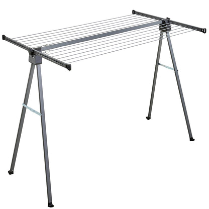 JS Hanger Clothes Drying Rack with 46FT Clothesline, Heavy Duty Folding Outdoor Laundry Rack | Portable Compact for Apartments, Balcony, Patio