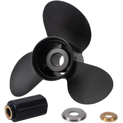 MiBarco 13 1/4x17 Upgrade Aluminum Boat Propeller for BRP,Johnson,Evinrude,OMC Stern Drive 40-140HP 13 Spline 13.25Diax 17Pitch Replace OEM 765183 Rh(Hub Kits Included)