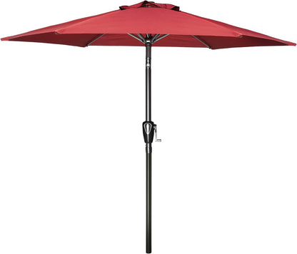 Simple Deluxe 9' Patio Umbrella - Outdoor Market Umbrella with Push Button Tilt & Crank Mechanism