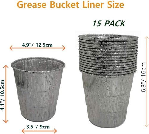 Firsgrill Grease Bucket Liners - 30-Pack Replacement for Z Grill & Green Mountain Smokers