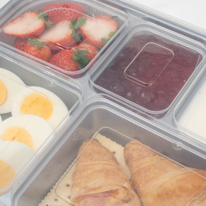 Restaurantware Futura 62 Ounce Meal Prep Containers With Lids 100 Tamper-Evident To Go Containers - Microwavable Disposable Silver Plastic Food Containers With Lids For Take Out or Lunches
