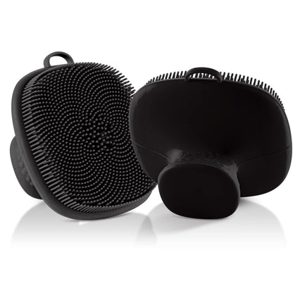 VWMYQ Face Scrubber, Silicone Face Scrubber for Men Facial Cleansing Brush Silicone Face Wash Brush Manual Waterproof Cleansing Skin Care Face Brushes for Exfoliating- Black