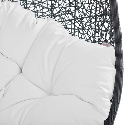 Modway EEI-3636-BLK-WHI Encase Swing Outdoor Patio Lounge Chair Without Stand, Black White, 43.5 x 40 x 125.5