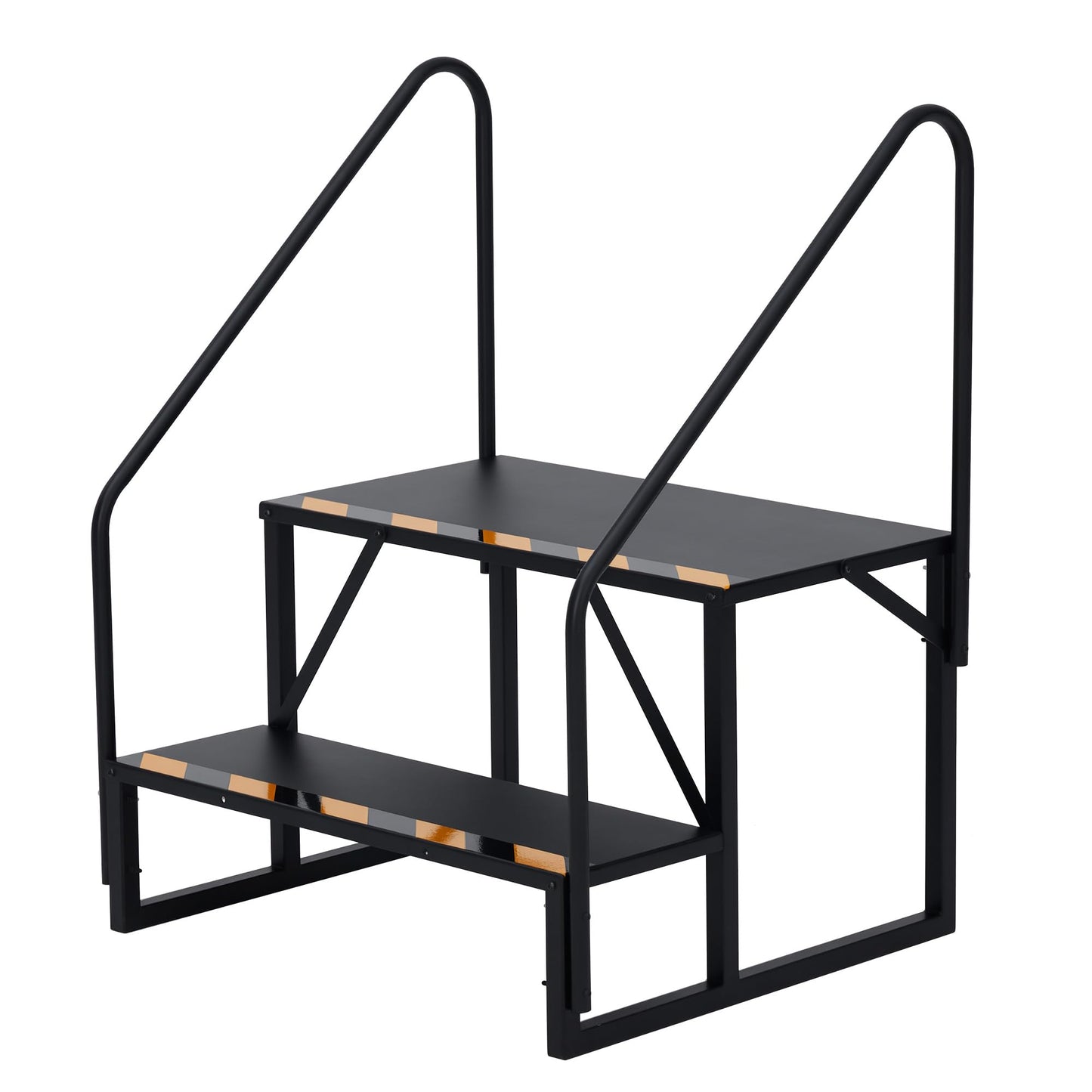 GarveeTech RV Steps with Handrail, 3-Step Heavy Duty Stable Universal Stair, Mobile Home Stairs Outdoor RV Step Ladder for Travel Trailer Pool Hot Tub Trampoline